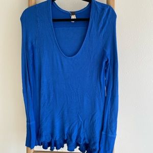 Free People Blue Long Sleeve Shirt - Size S